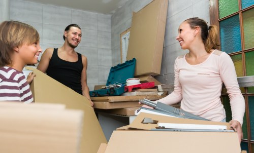 Team unpacking items at new location